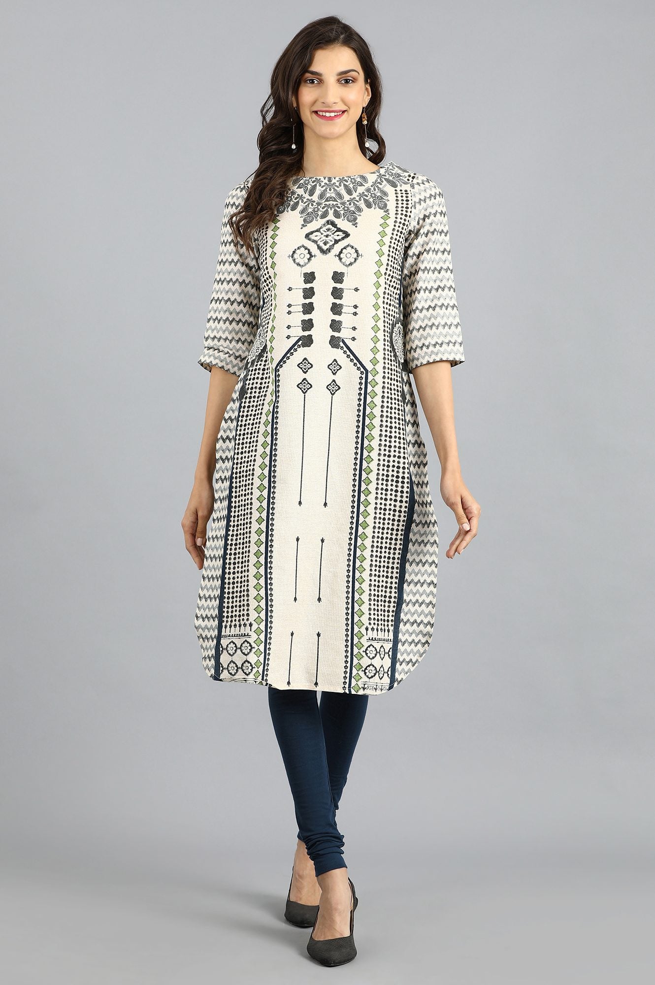 Blue Knitted Churidar