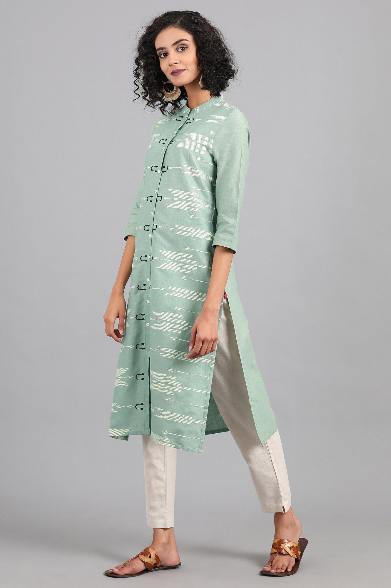 Blue Mandarin Neck kurta