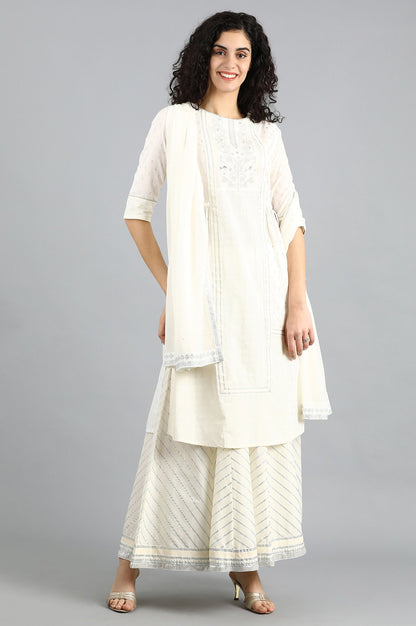 White Round Neck kurta