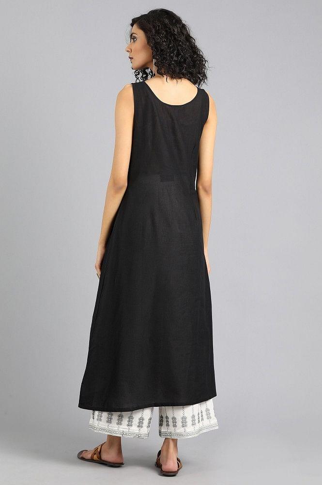 Black Round Neck Solid Slip - wforwoman