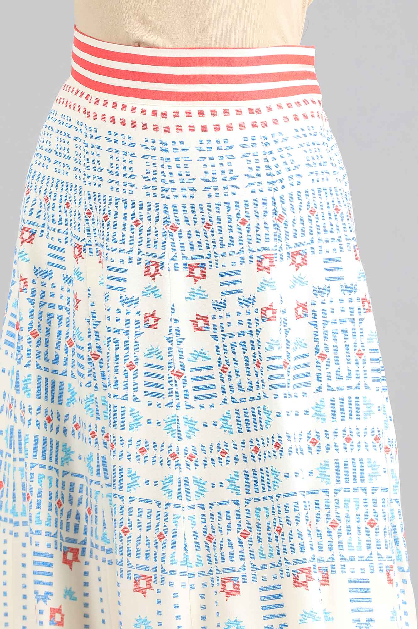 White Printed Skirt