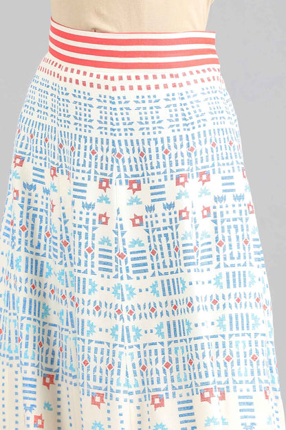 White Printed Skirt