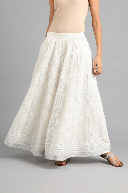 Ecru Panelled Skirt