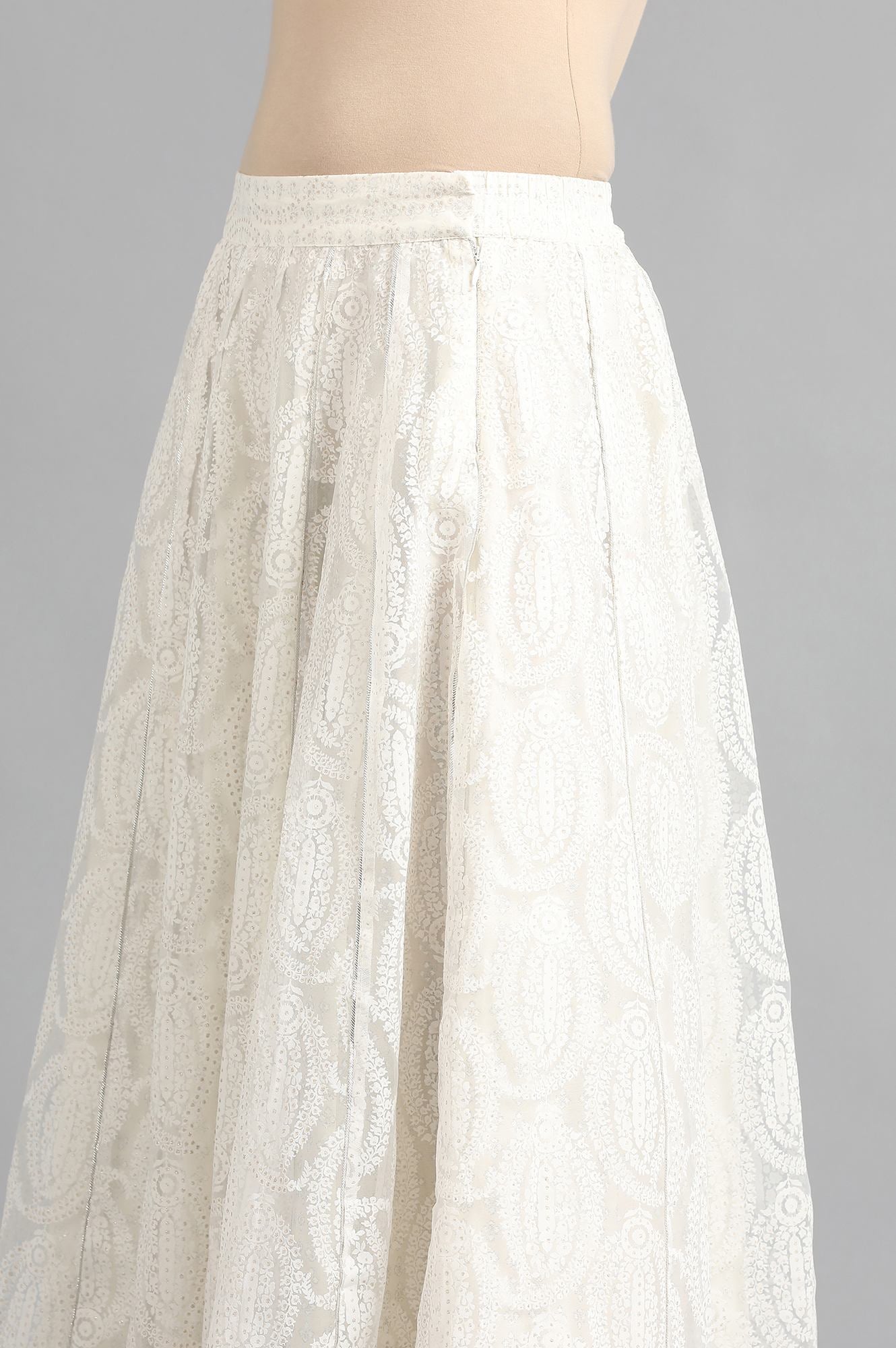 Ecru Panelled Skirt