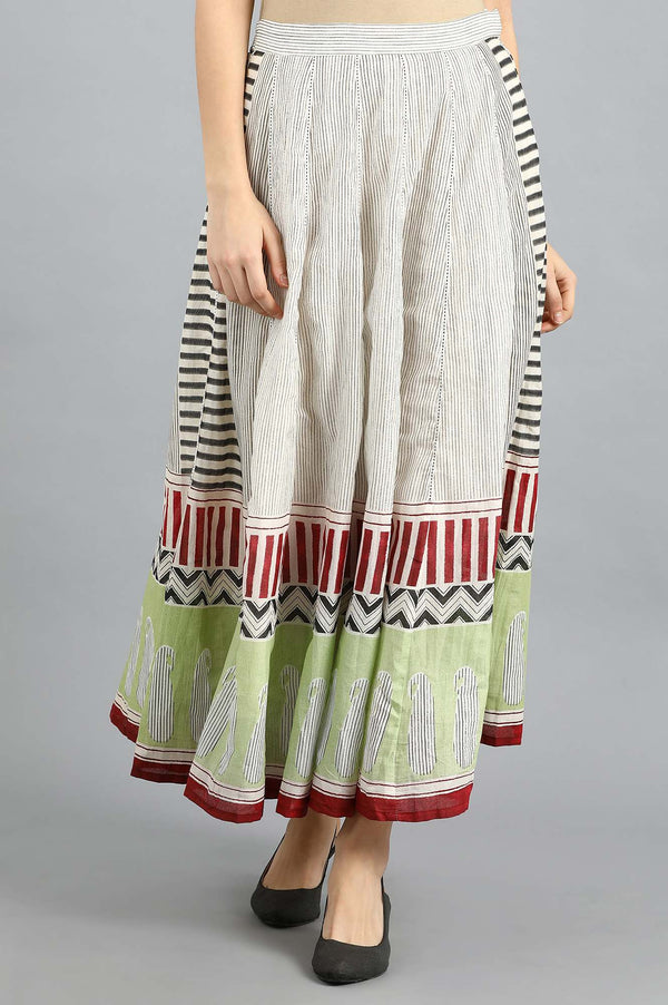 White Printed Skirt