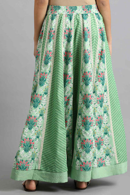 Green Printed Skirt
