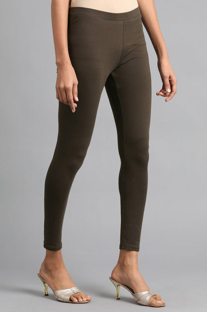 Brown Ankle Length Tights