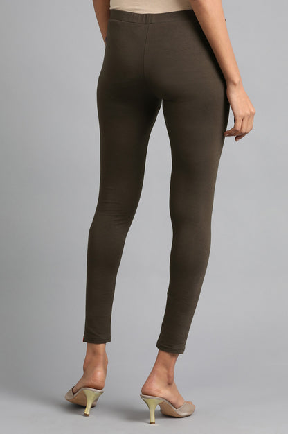 Brown Ankle Length Tights