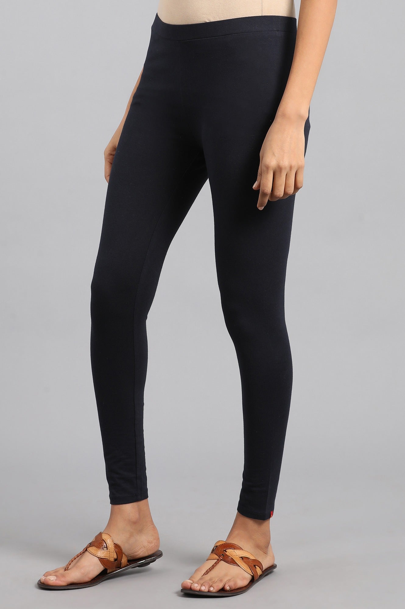 Navy Blue Solid Tights