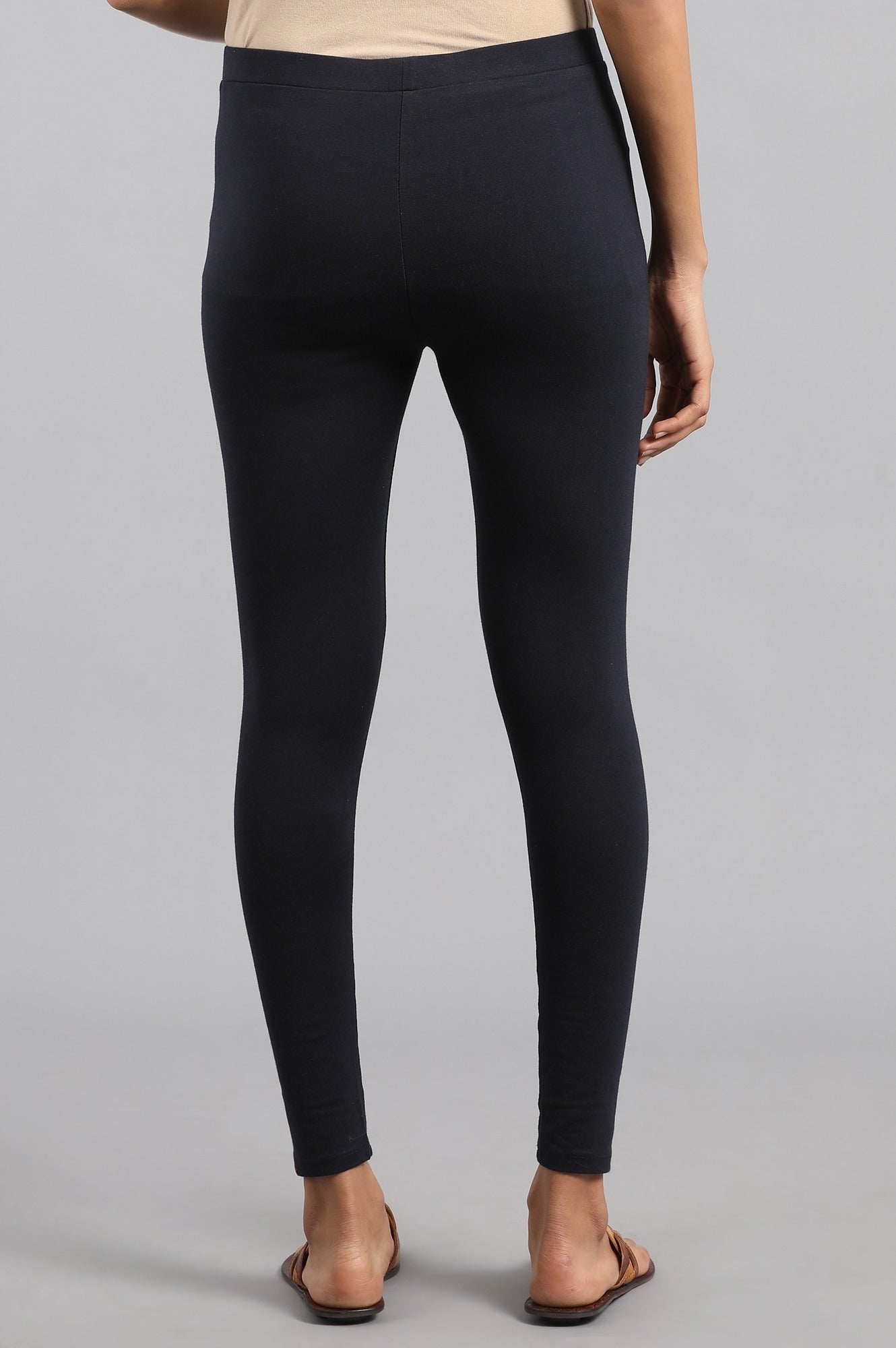 Navy Blue Solid Tights