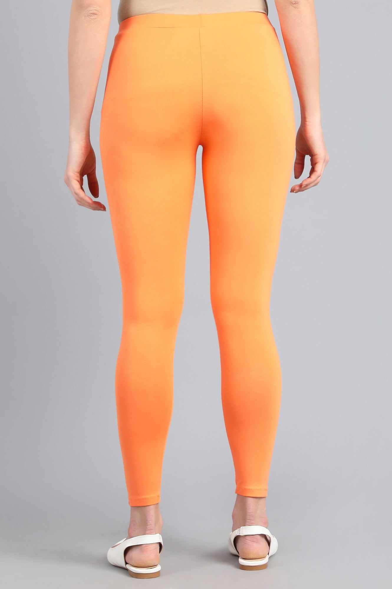 Orange Solid Tights