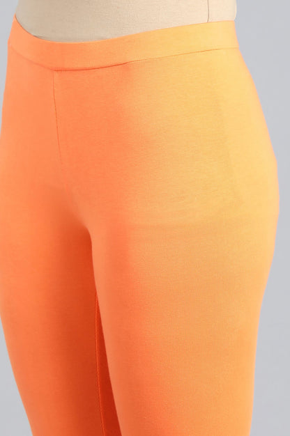 Orange Solid Tights