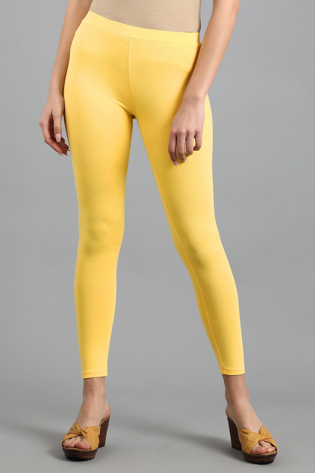 Yellow Solid Tights