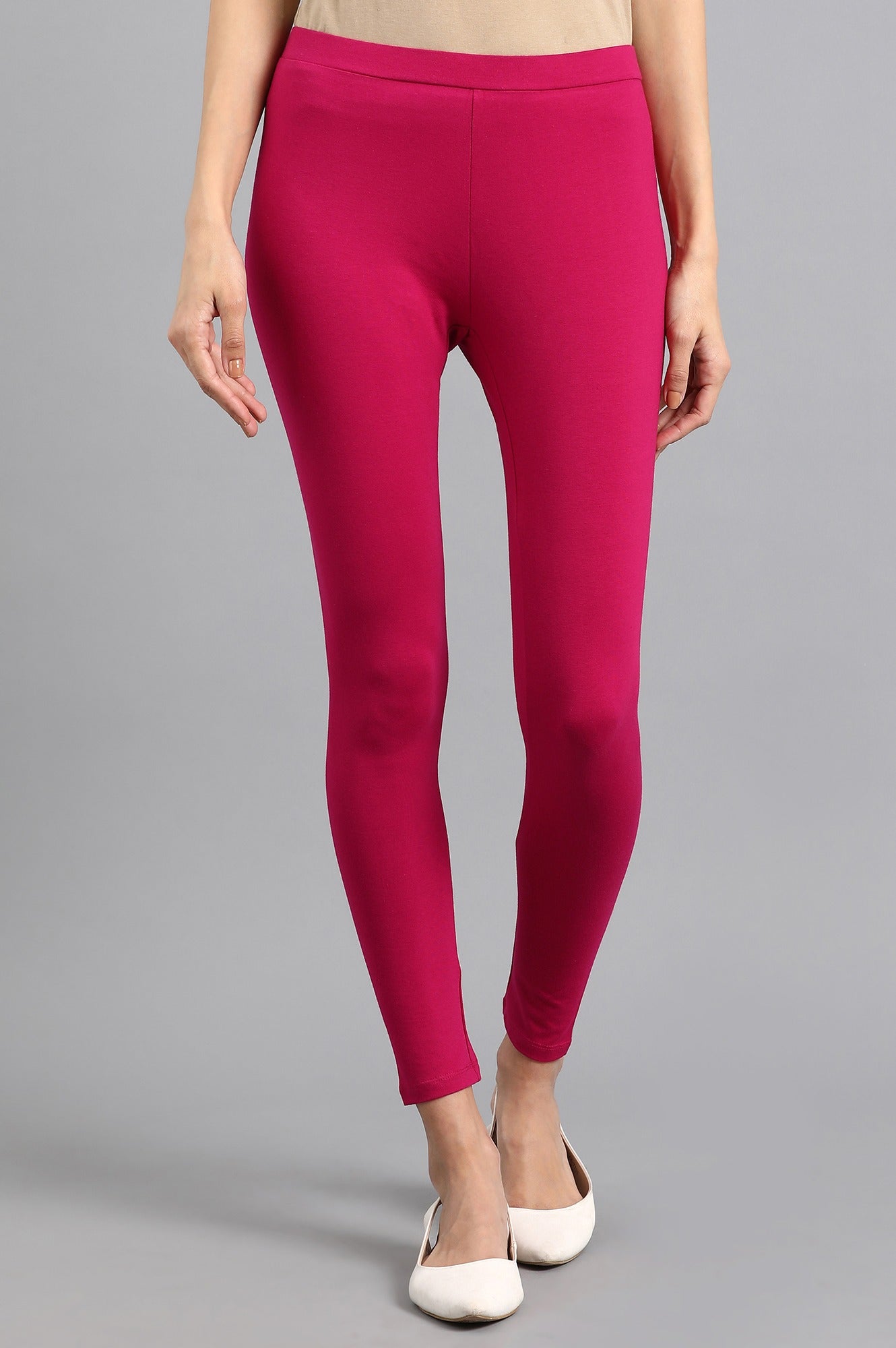 Magenta Solid Tights