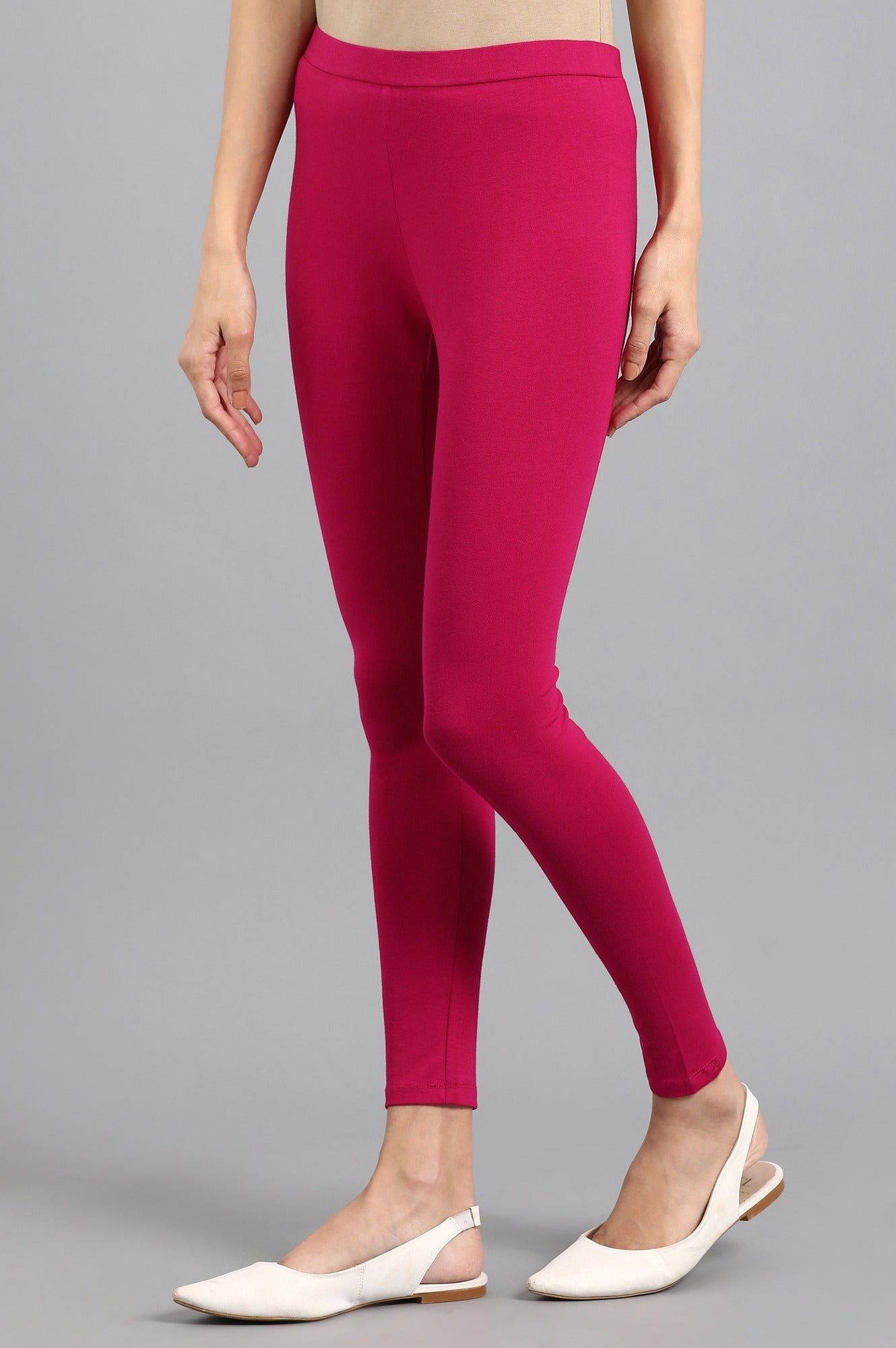 Magenta Solid Tights