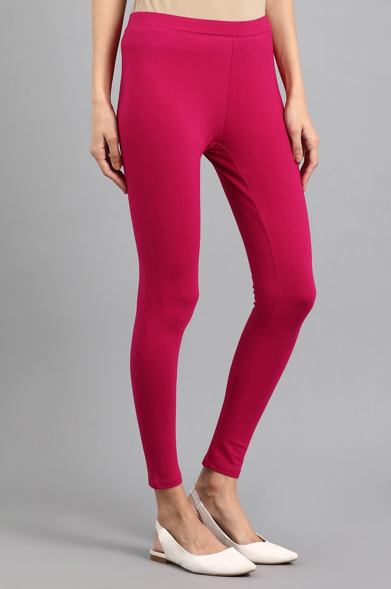 Magenta Solid Tights