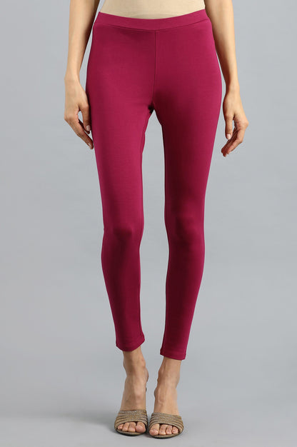 Wine Solid Tights