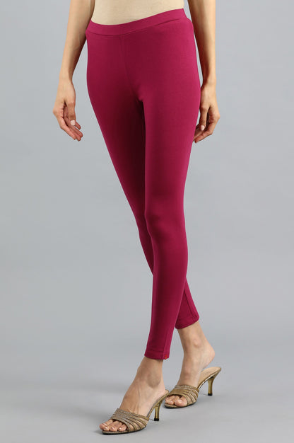 Wine Solid Tights