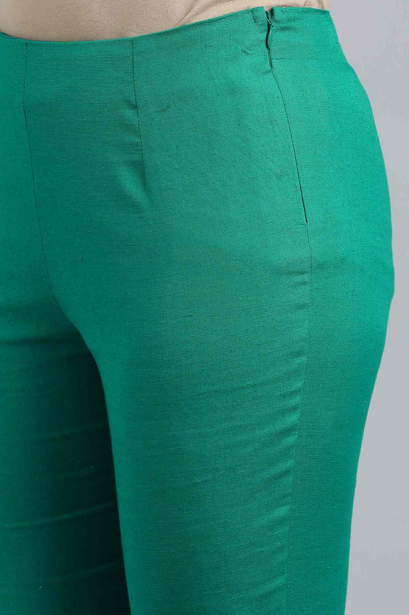 Green Ankle Length Trouser