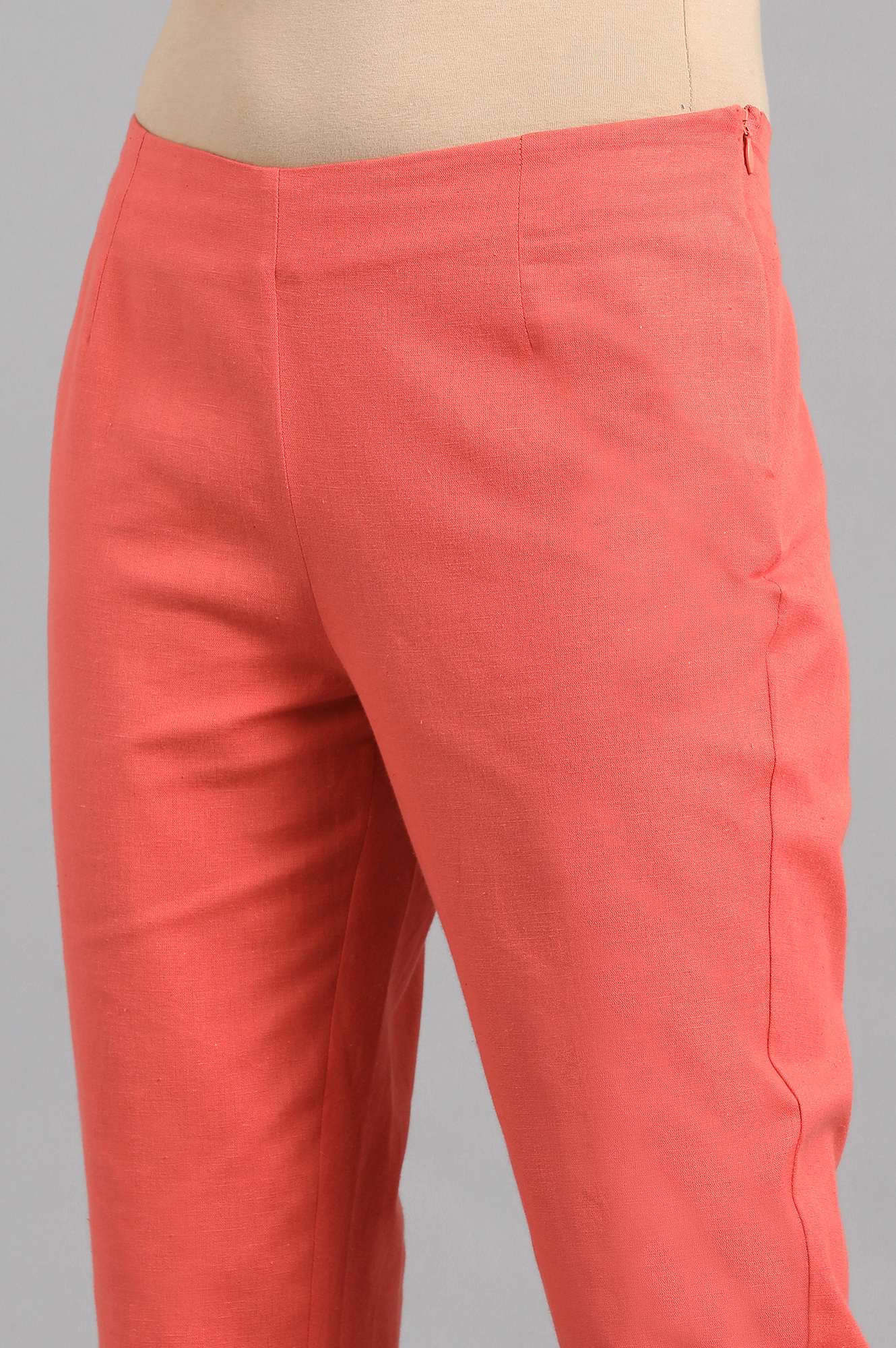 Red Ankle Length Trousers