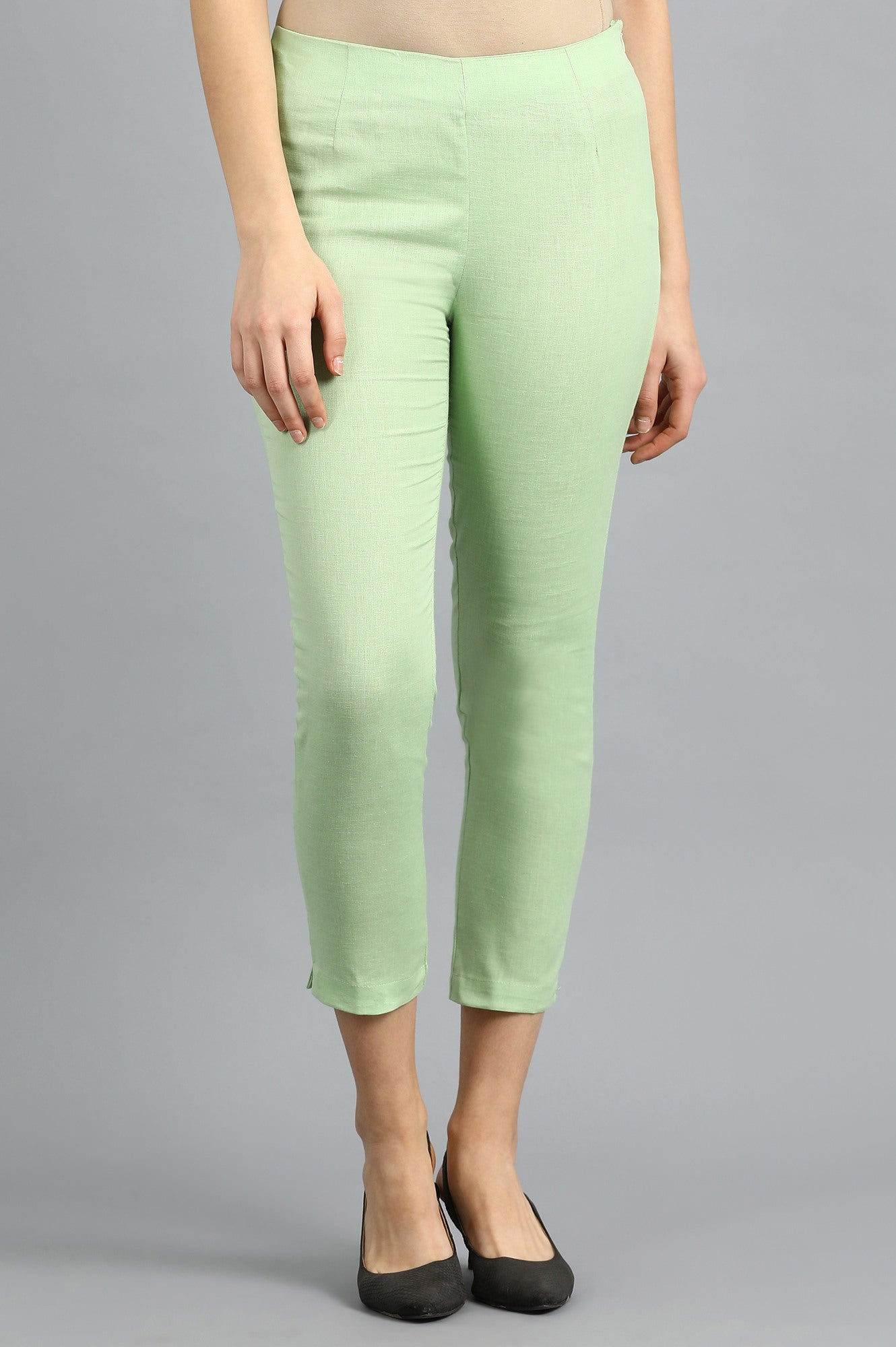 Green Ankle Length Pants