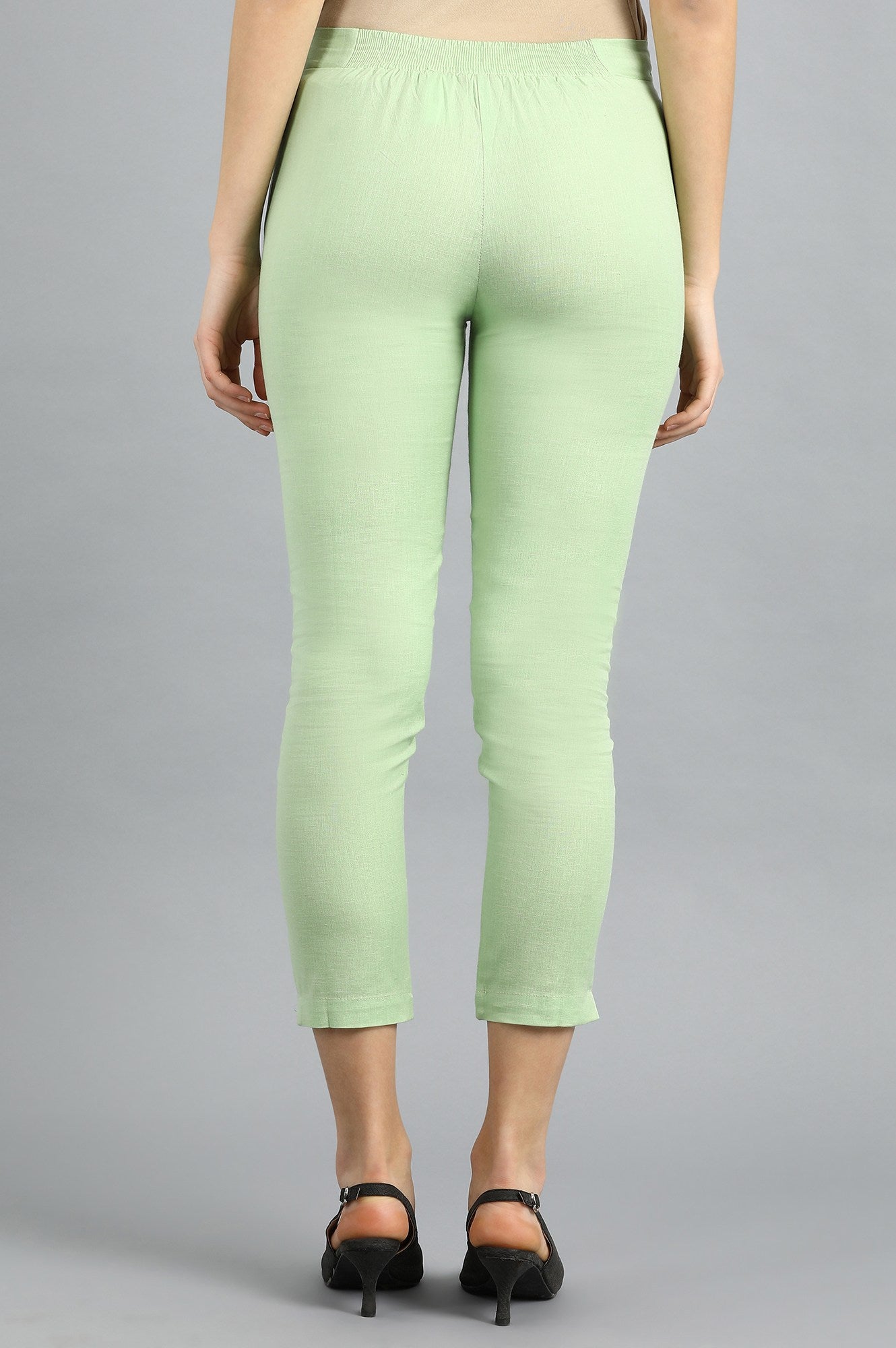 Green Ankle Length Pants