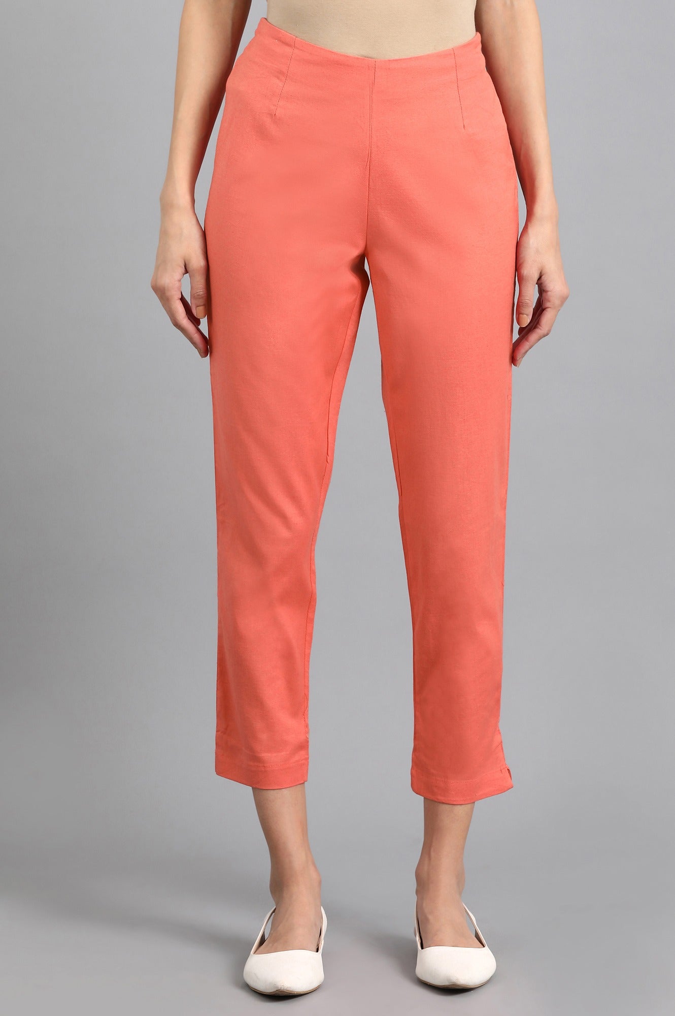 Coral Solid Trousers