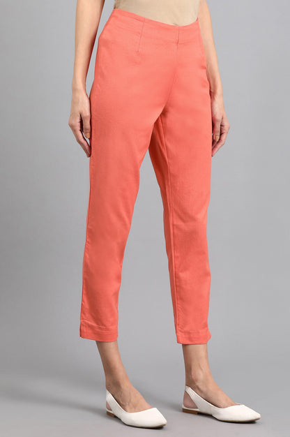 Coral Solid Trousers