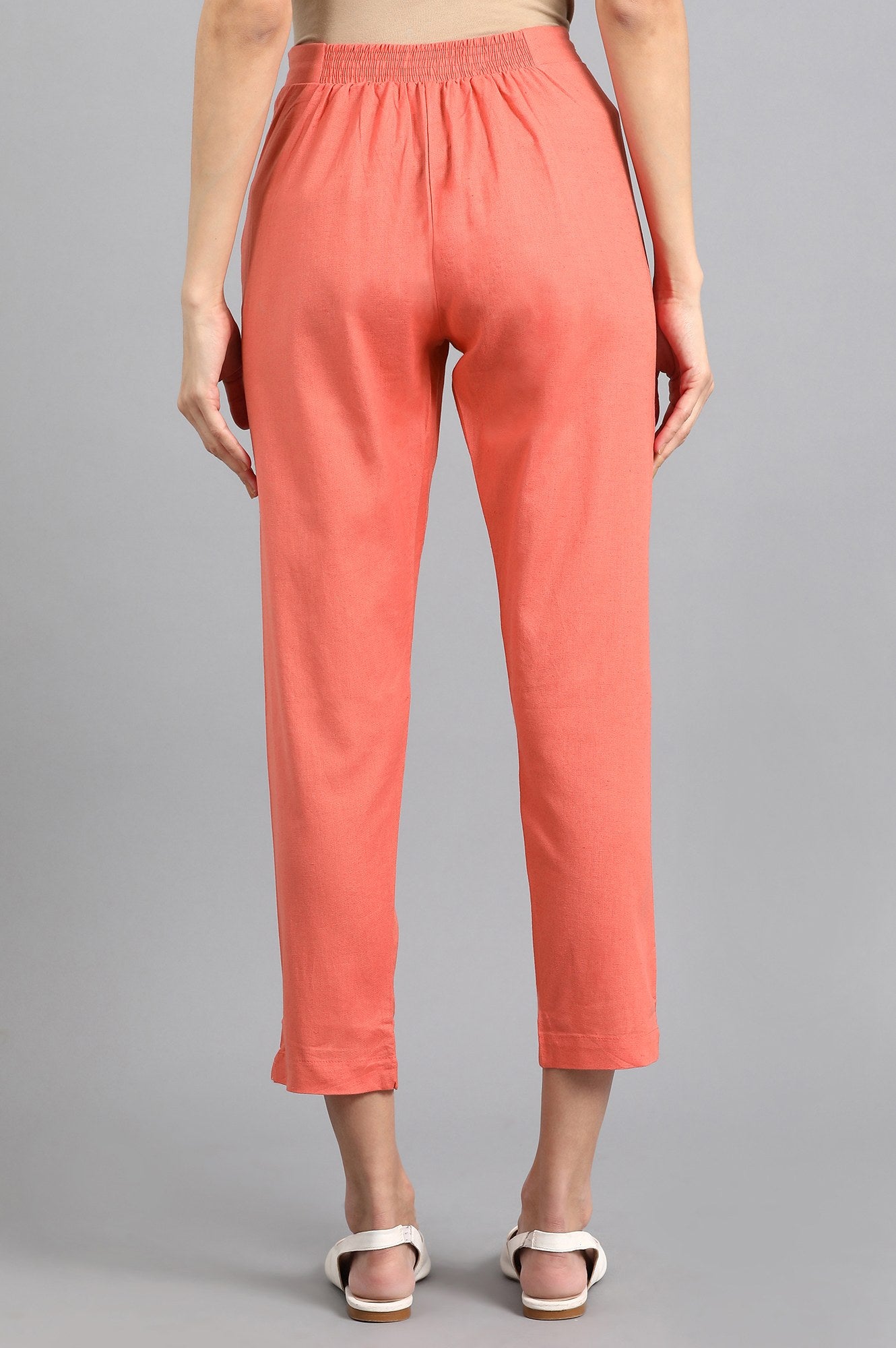 Coral Solid Trousers