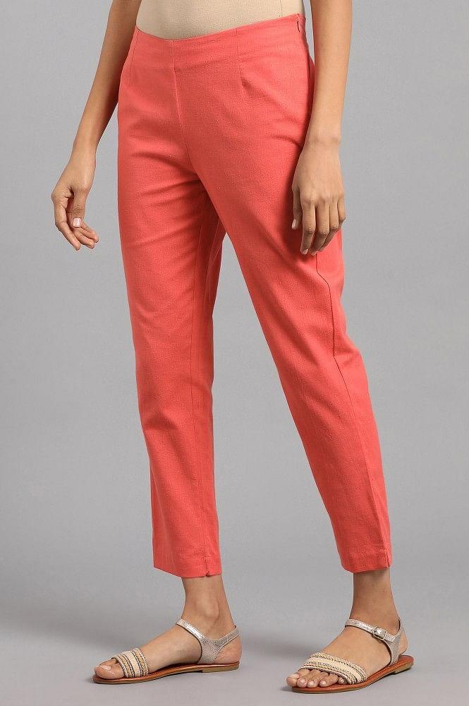Red Ankle Length Trousers - wforwoman