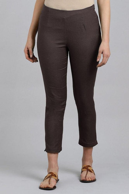 Grey Solid Trousers - wforwoman