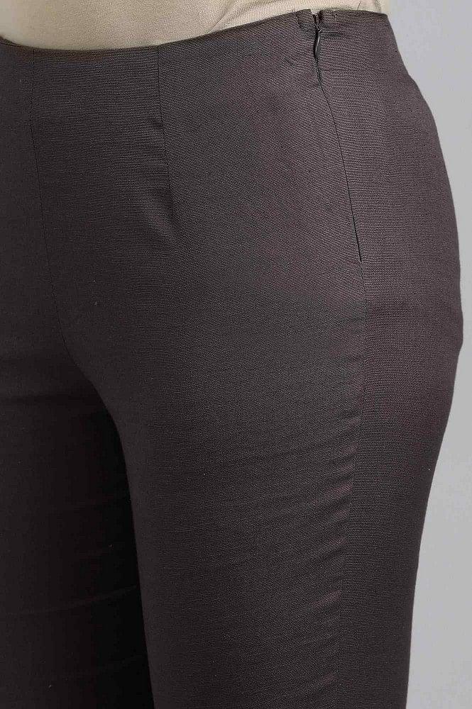 Grey Solid Trousers - wforwoman