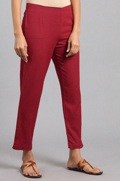 Red Ankle Length Trouser - wforwoman