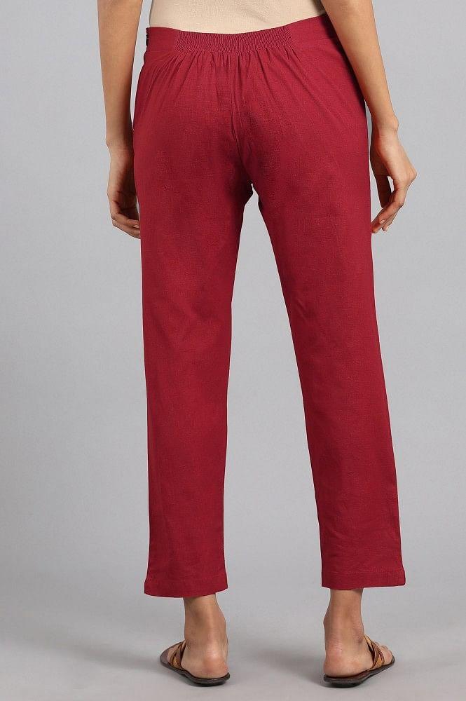 Red Ankle Length Trouser - wforwoman