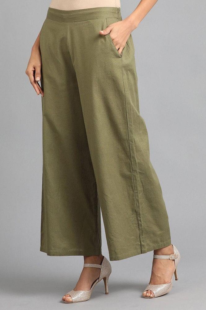 Green Parallel Pants - wforwoman