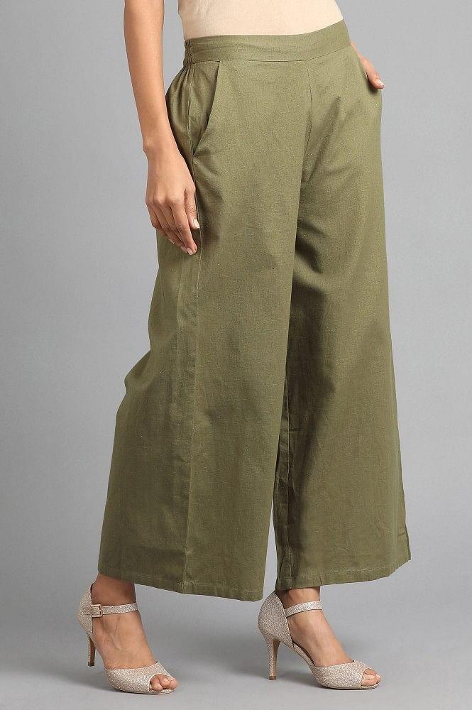 Green Parallel Pants - wforwoman