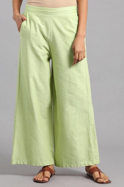 Lime Green Solid Parallel Pants - wforwoman