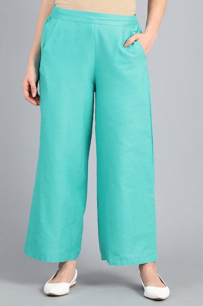 Blue Parallel Pants - wforwoman