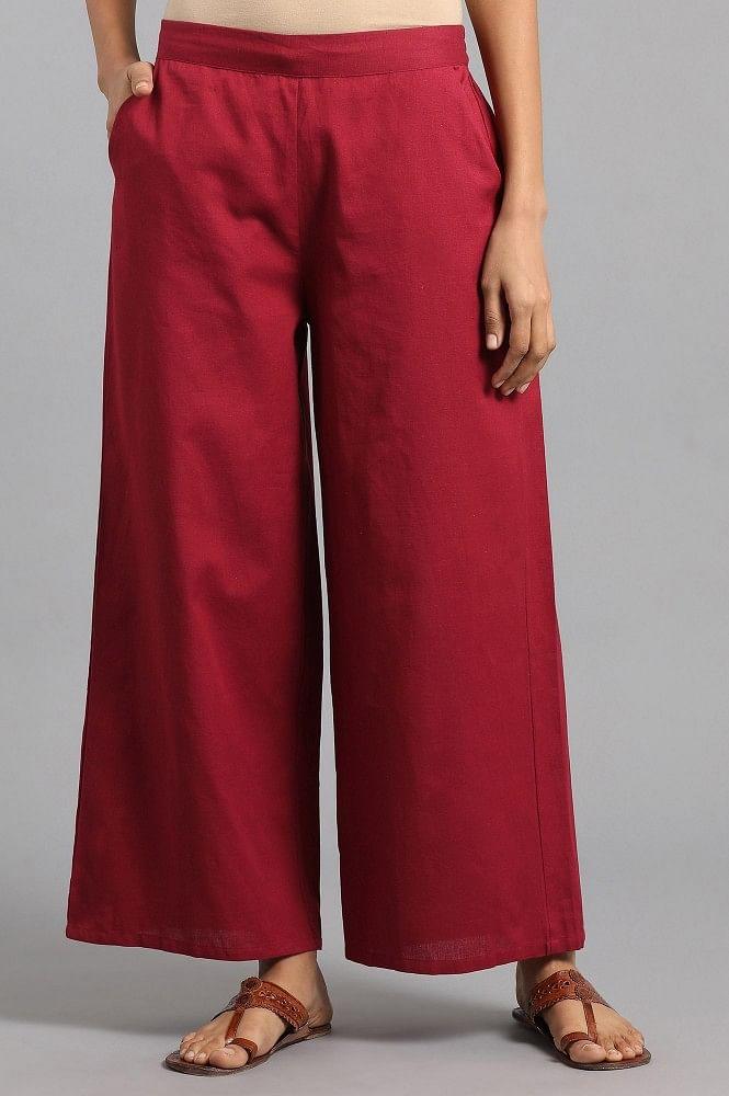 Red Parallel Pants - wforwoman