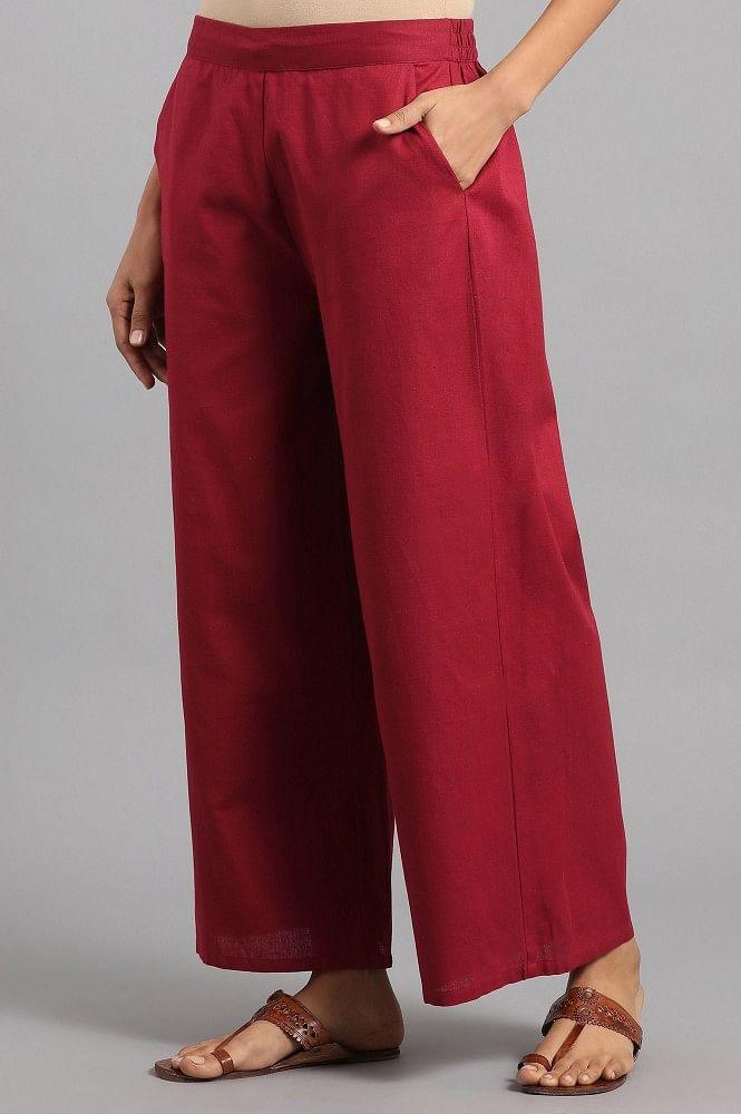 Red Parallel Pants - wforwoman