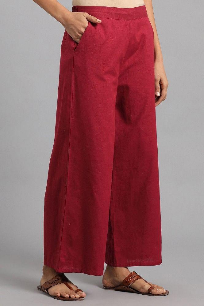 Red Parallel Pants - wforwoman