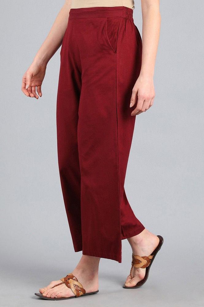 Red Parallel Pants - wforwoman