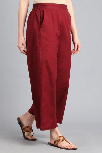 Red Parallel Pants - wforwoman