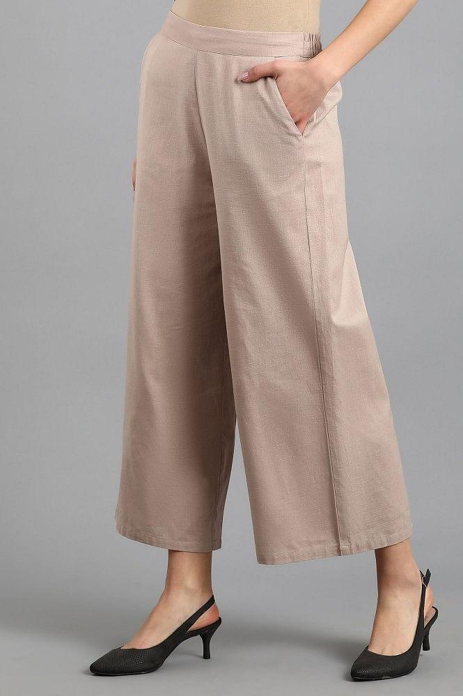 Beige Parallel Pants - wforwoman