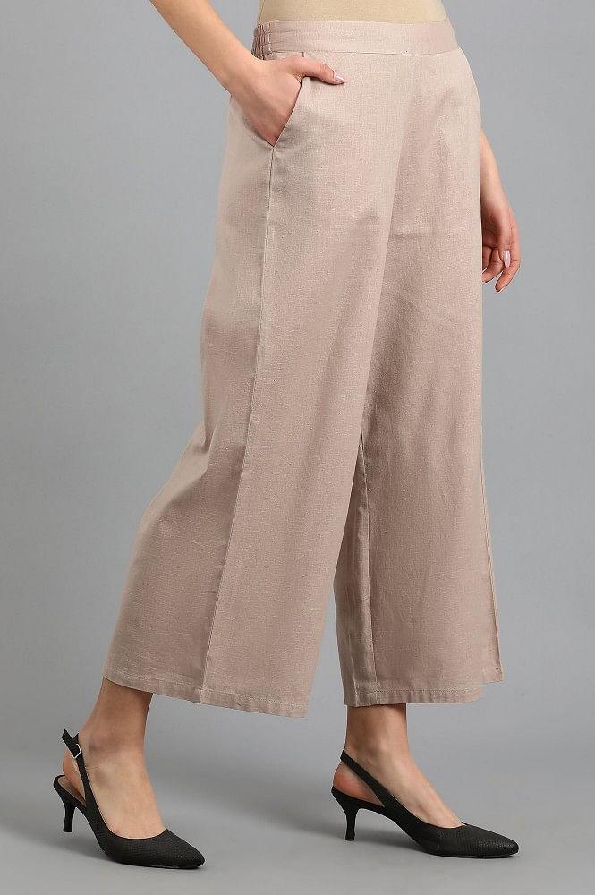 Beige Parallel Pants - wforwoman