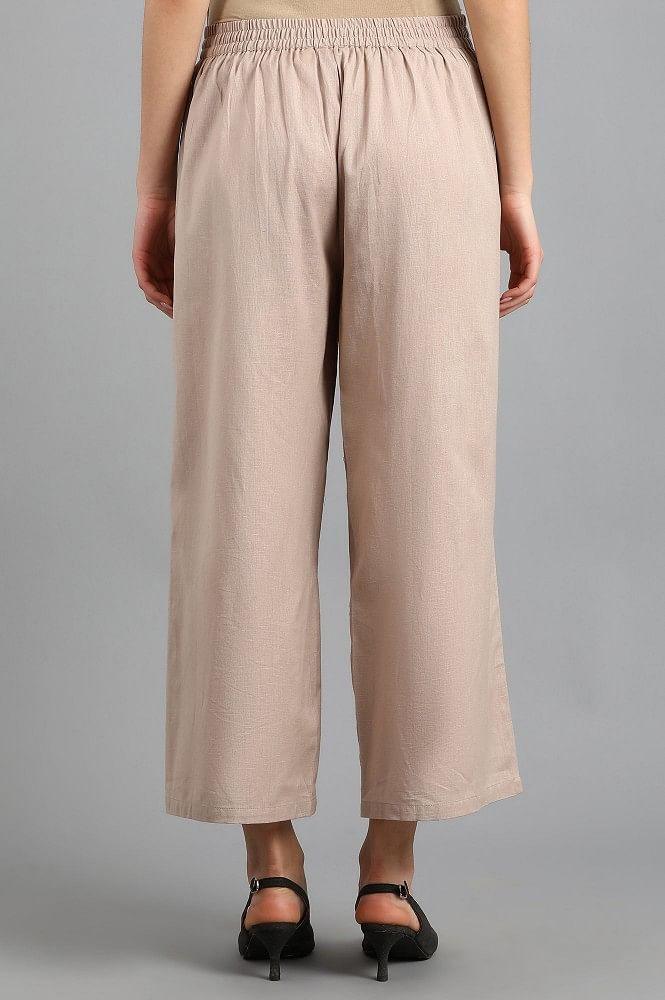 Beige Parallel Pants - wforwoman