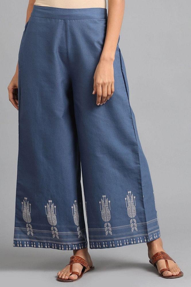 Blue Parallel Pants - wforwoman