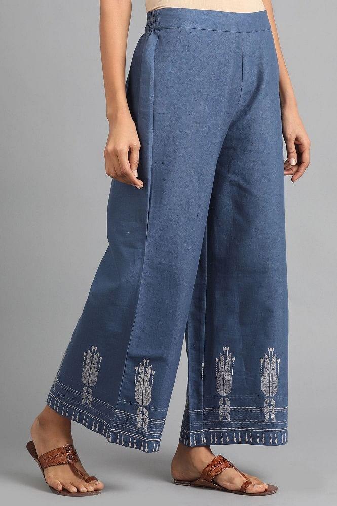 Blue Parallel Pants - wforwoman