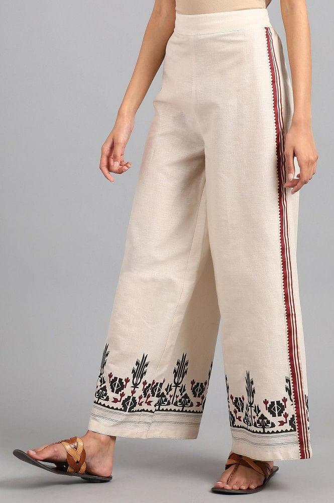 Beige Parallel Pants - wforwoman