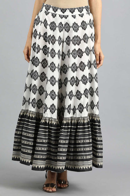 Black &amp; White Printed Sharara